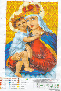 вышивка икона божией матери, схема