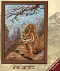 вышивка тигр в горах, схема