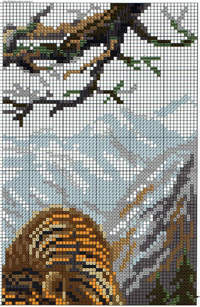 вышивка тигр в горах, схема